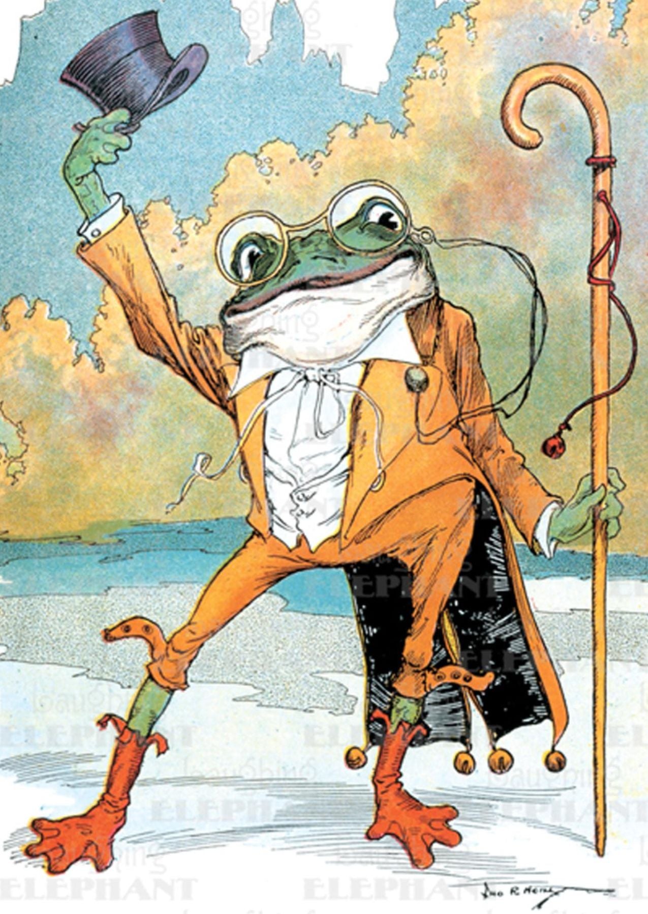 Frog Doffing Hat - Birthday Greeting Card