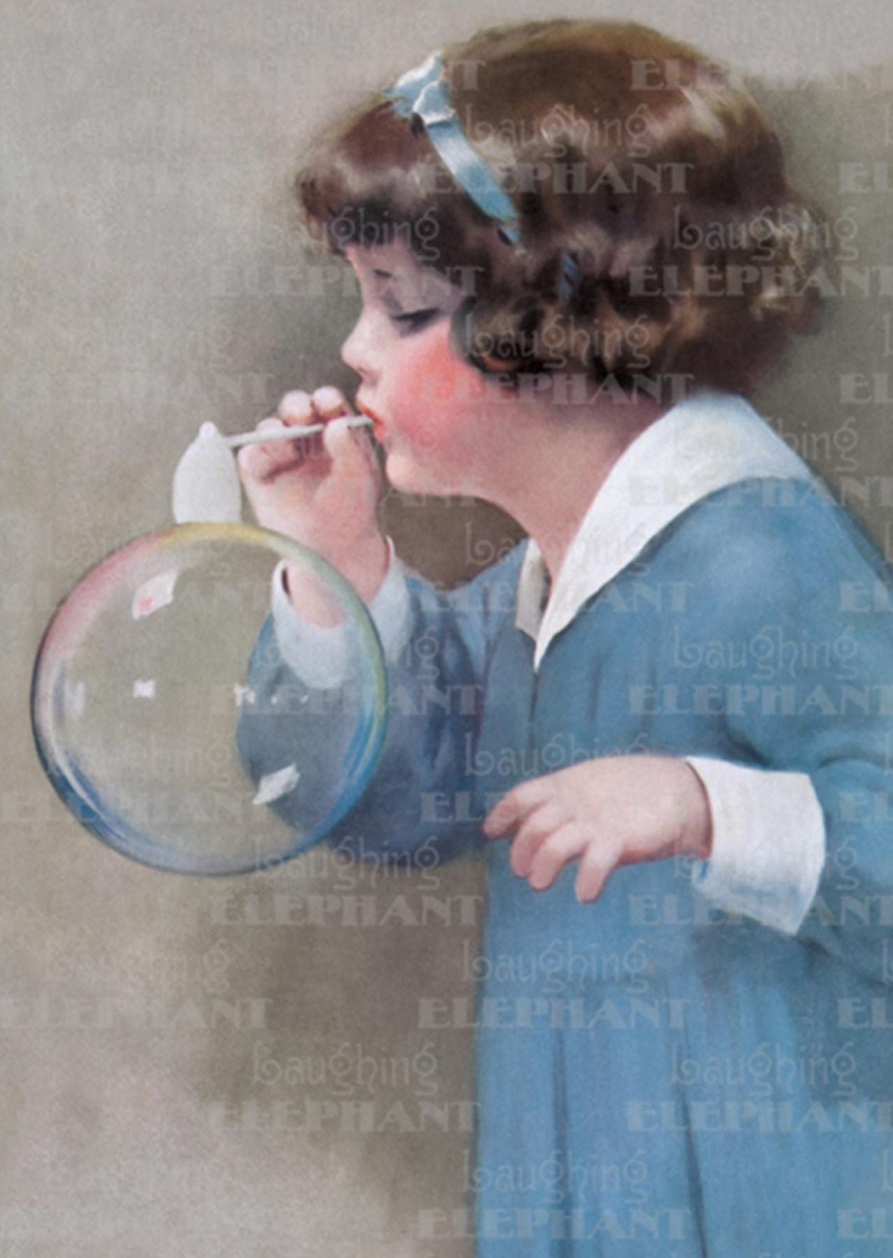Girl Bubble Blower - Birthday Greeting Card