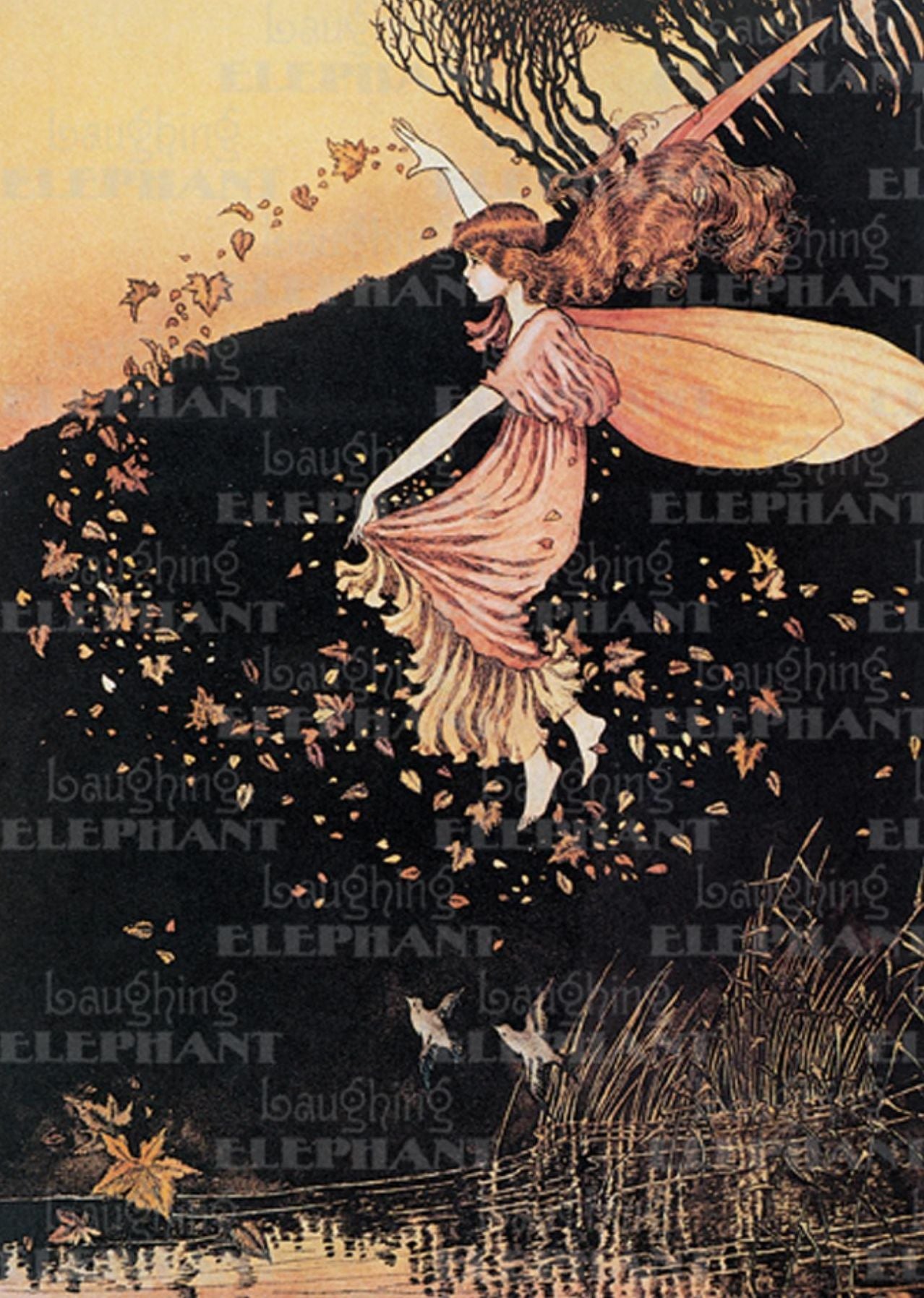 Fairy Scattering Leaves - Birthday Greeting Card