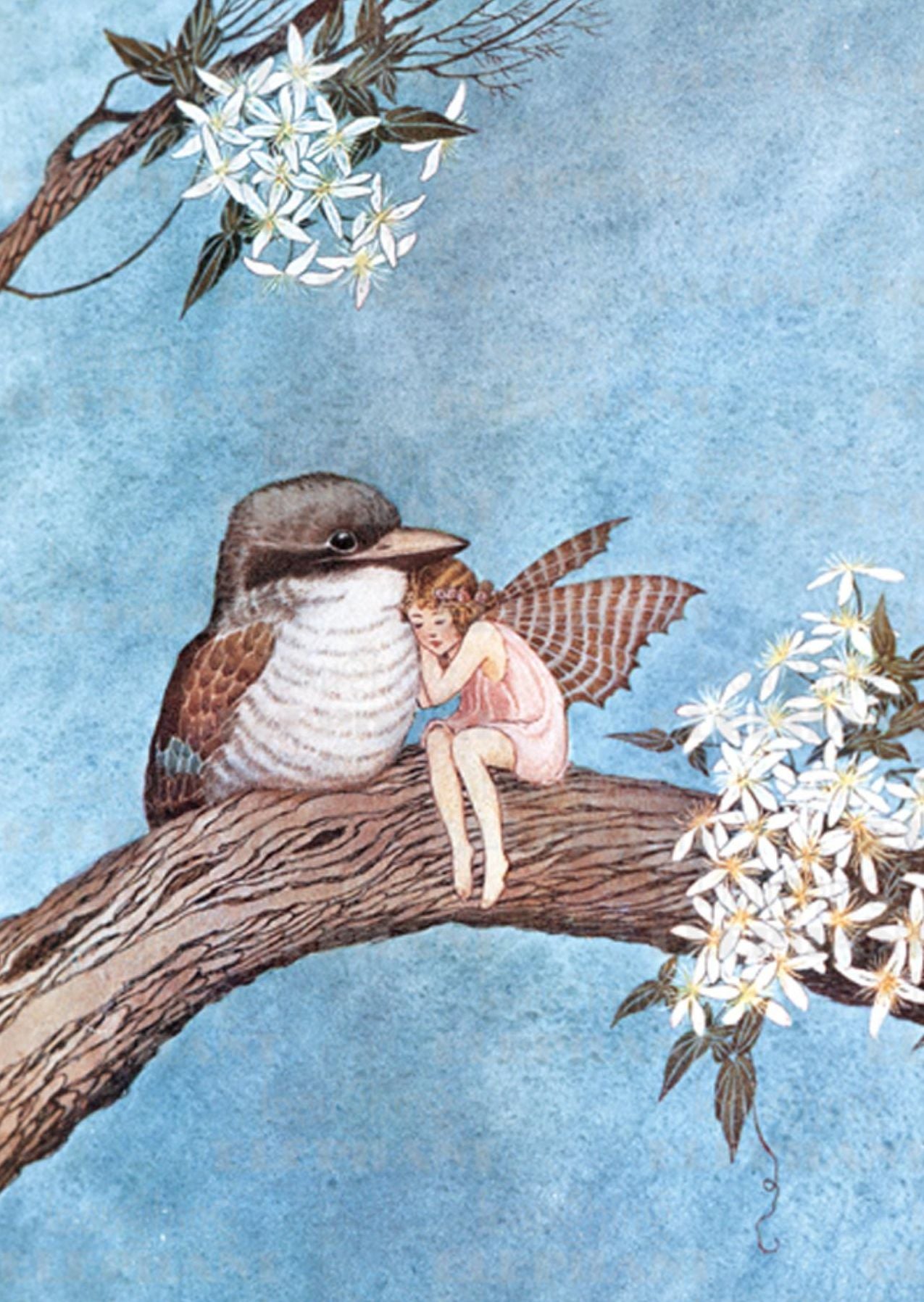 Fairy & Bird Embracing - Fairy Greeting Card