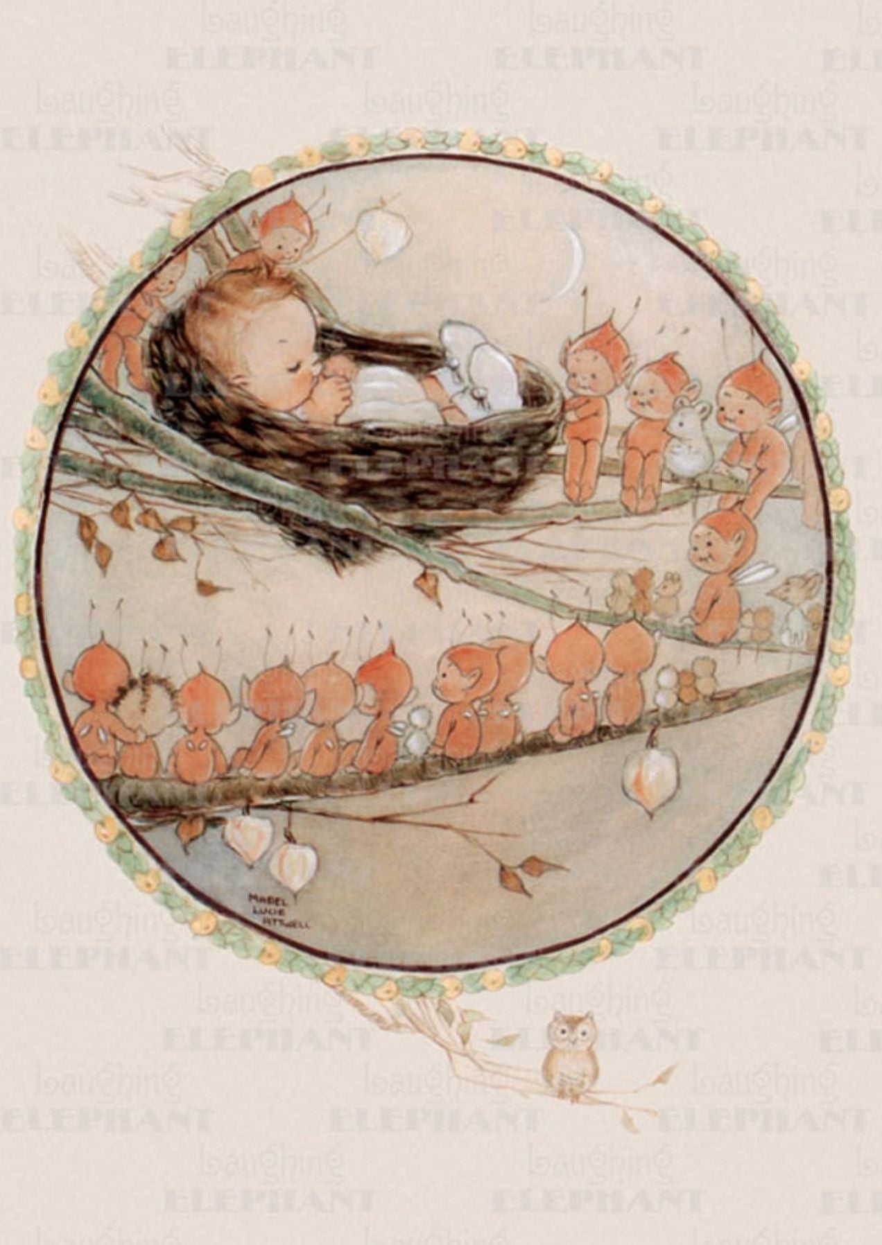 Baby Watched by Fairies - Greeting Card
