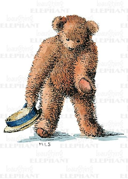 Teddy Bear Bowing - Thank You Greeting Card