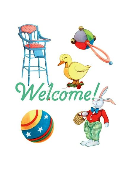 High Chair and Baby Toys New Child Greeting Cards [With Envelope]