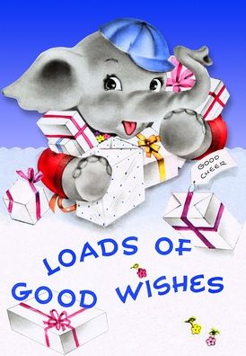Baby Elephant with Gifts (6 Cards Individually Bagged W/ Envelopes and Header)