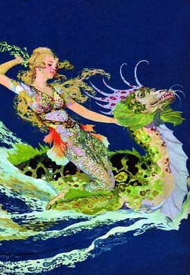 Mermaid and Sea Dragon (6 Cards Individually Bagged W/ Envelopes and Header)