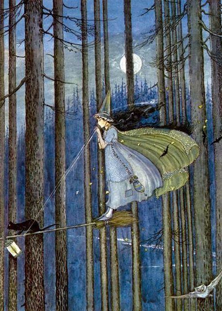 Witch on Her Broomstick Greeting Card [With Envelope]