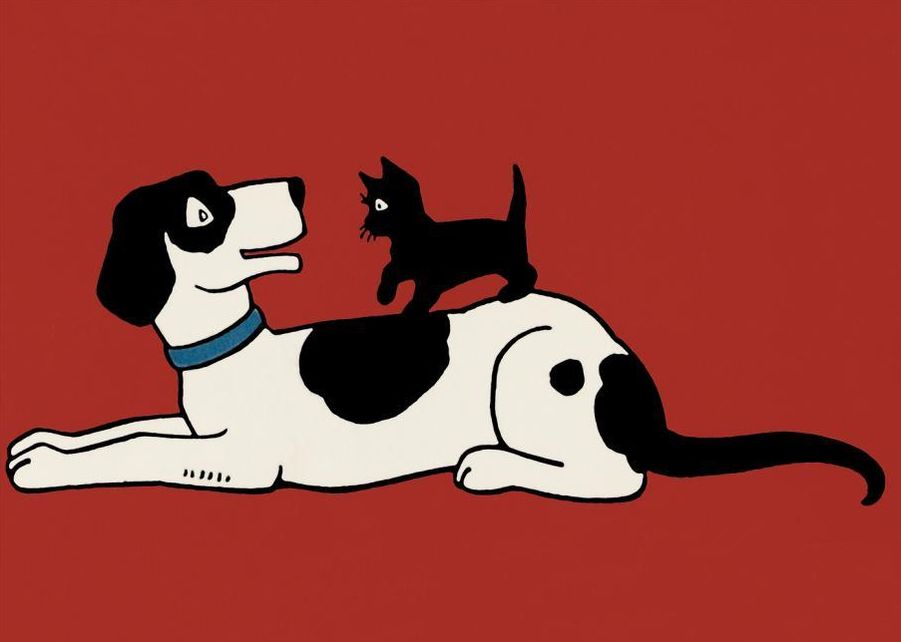 Cat and Dog Friendship Greeting Card [With Envelope]