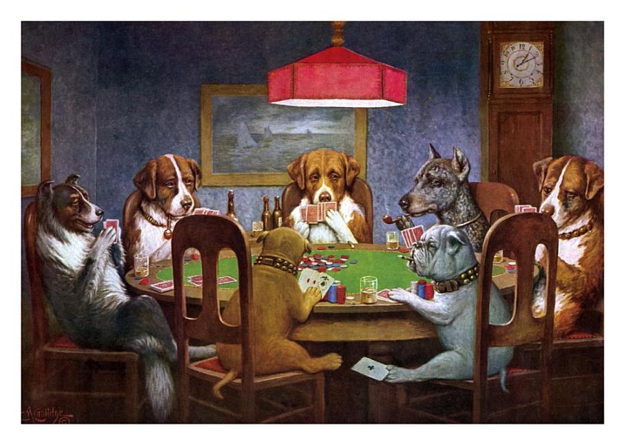 Dogs Playing Poker Friendship Card [With 6 Envelopes]