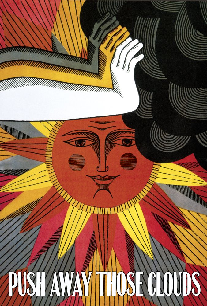 Here Comes The Sun - Vintage Poster Encouragement Card