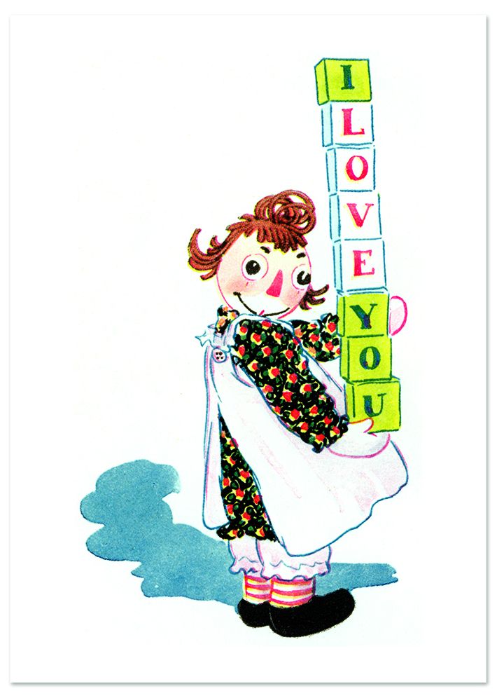 Raggedy Ann Sends Her Love Friendship Greeting Card