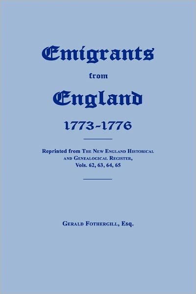 Emigrants From England 1773-1776