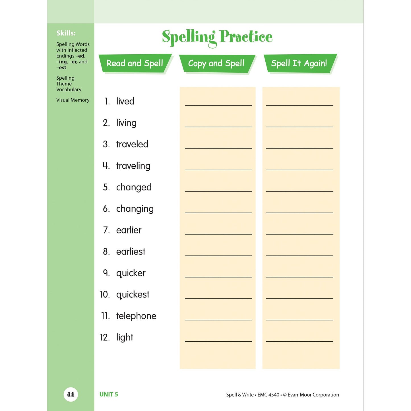 Skill Sharpeners Spell & Write, Grade 4