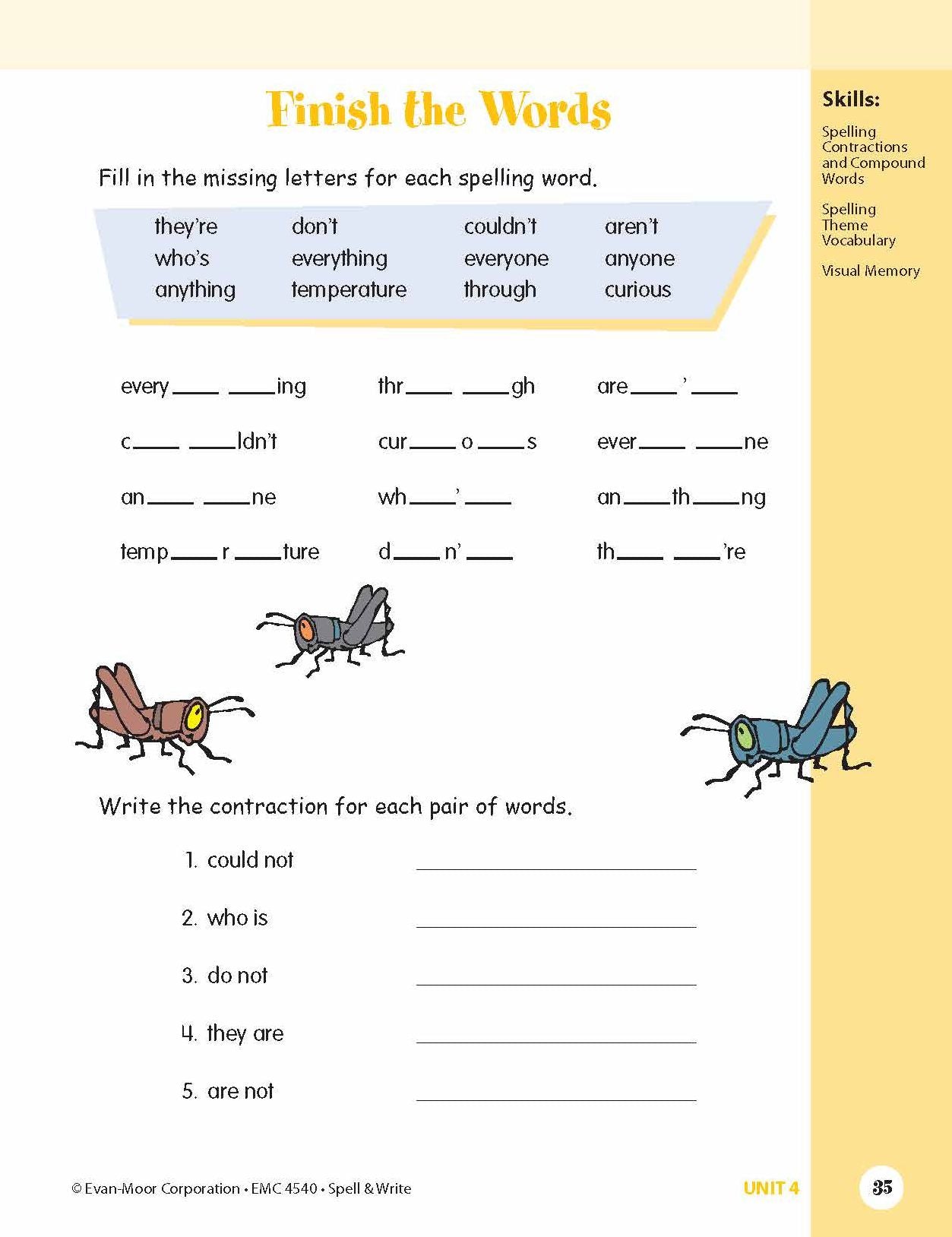 Skill Sharpeners Spell & Write, Grade 4