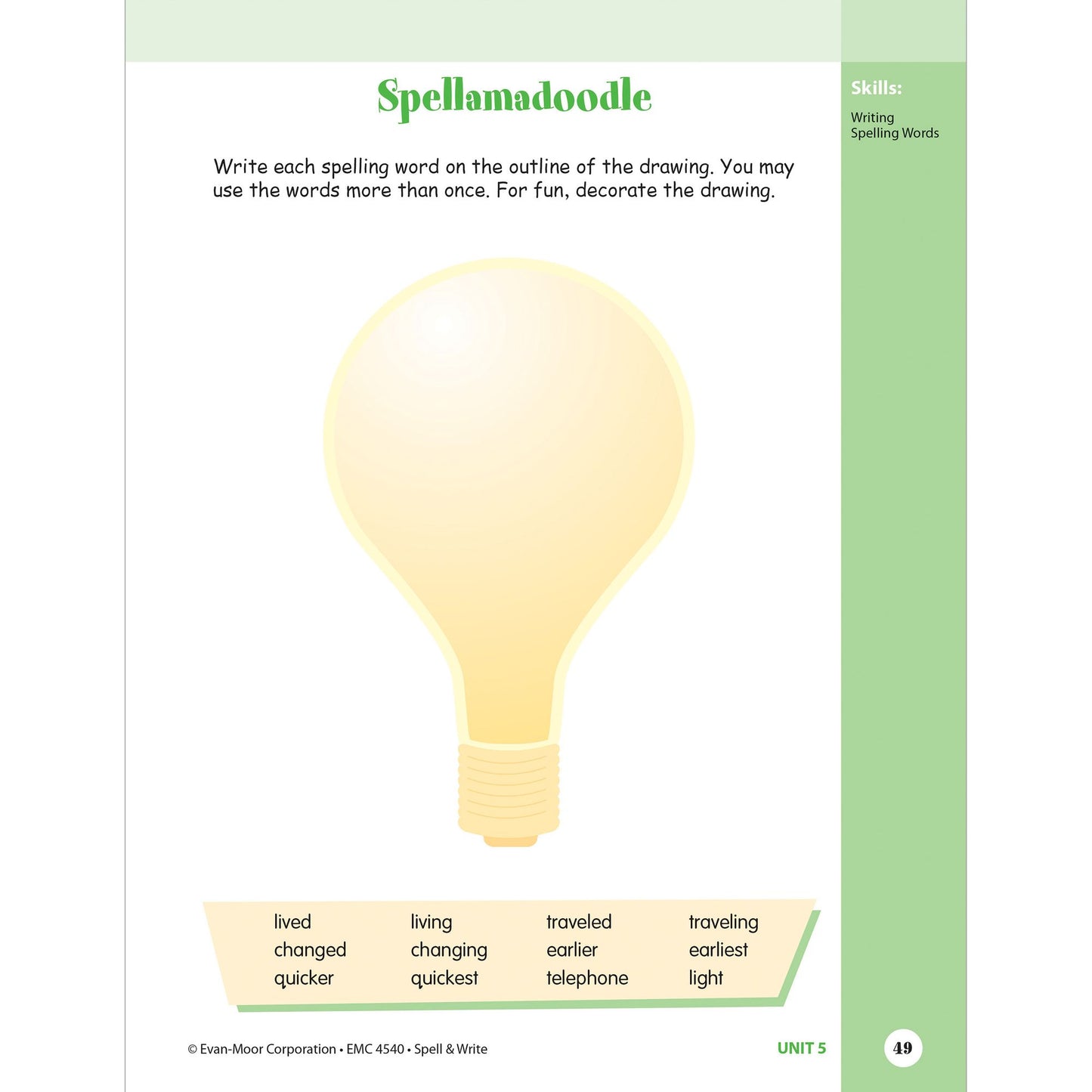 Skill Sharpeners Spell & Write, Grade 4