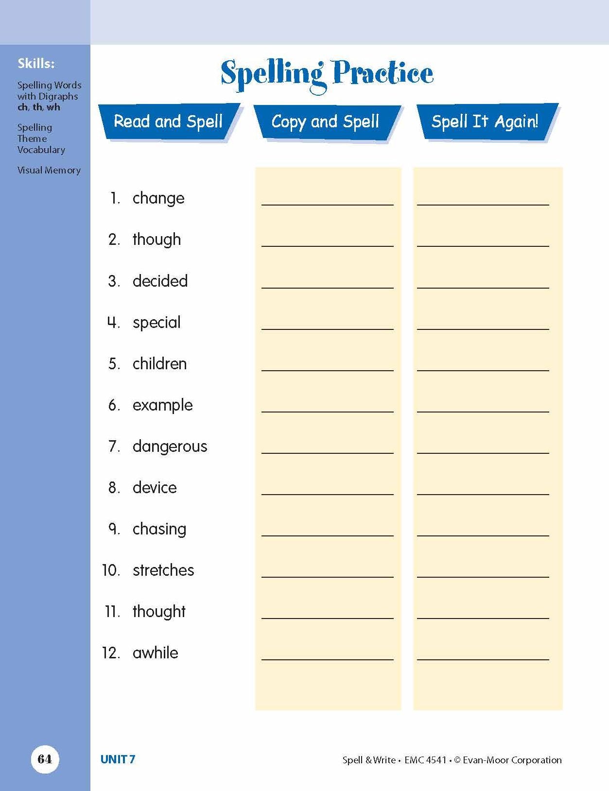 Skill Sharpeners Spell & Write Grade 5