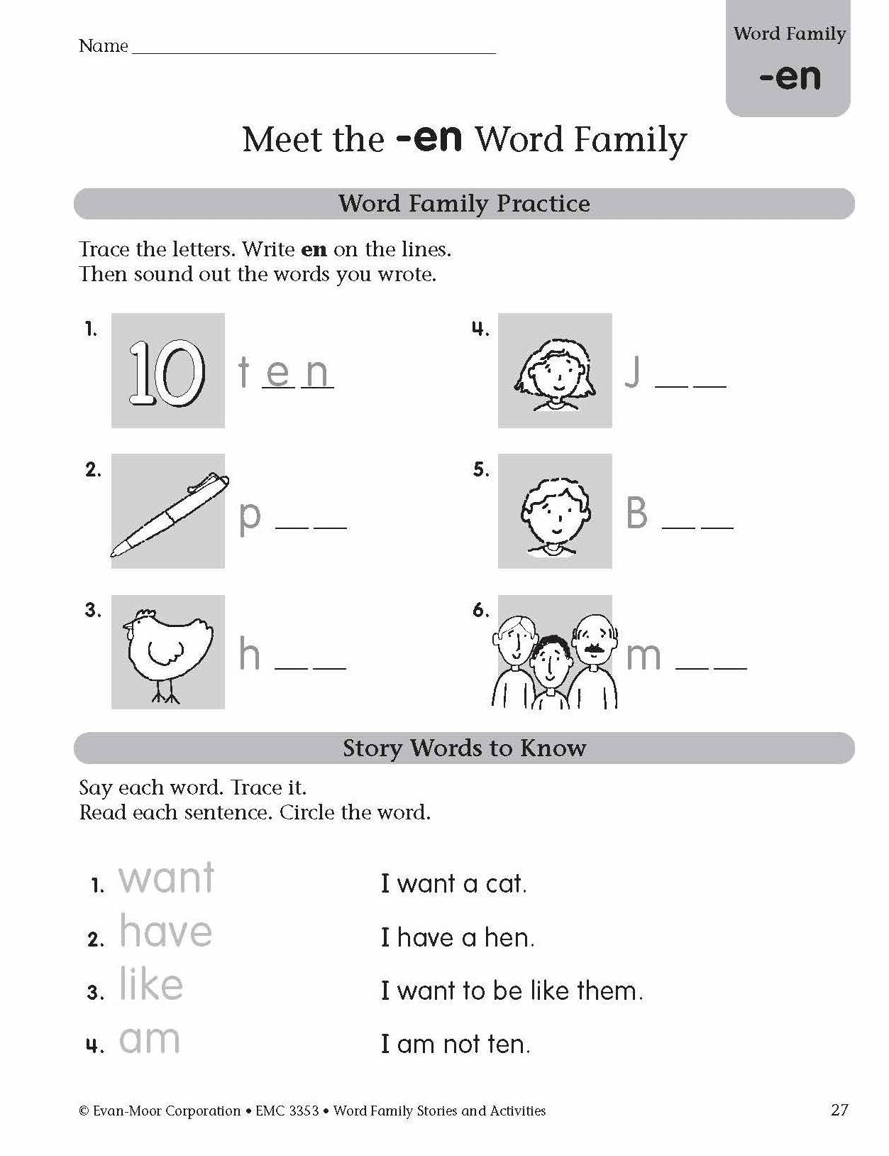 Word Family Stories & Activities, Level A