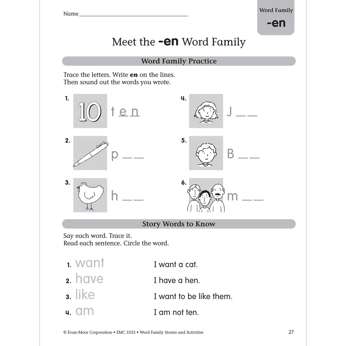 Word Family Stories & Activities, Level A