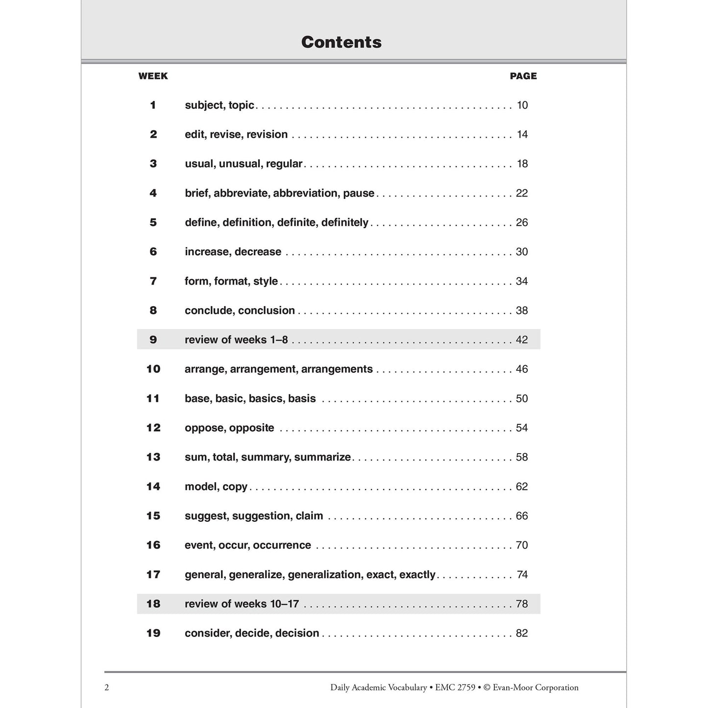 Daily Academic Vocabulary, Grade 3