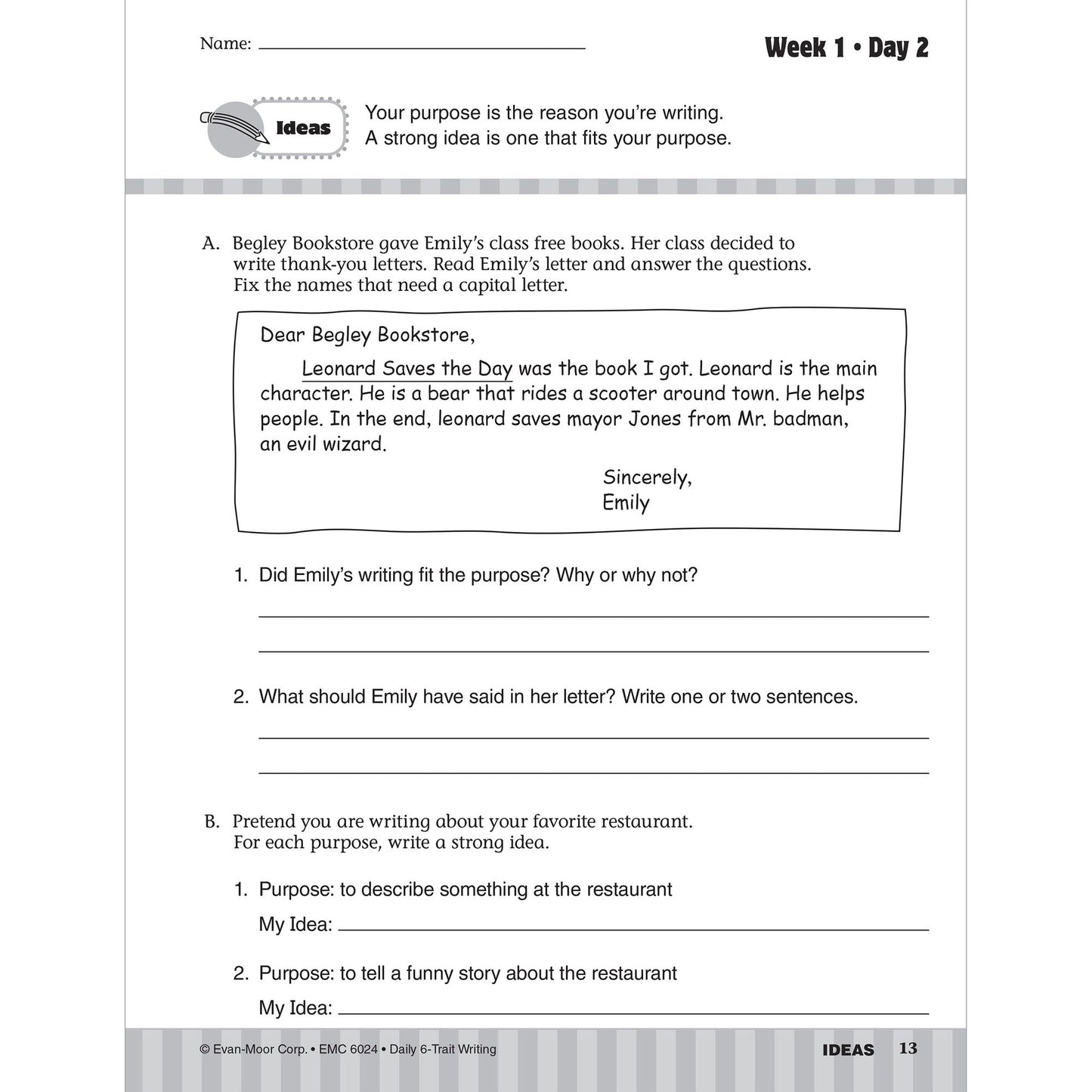 Daily 6-Trait Writing, Grade 4