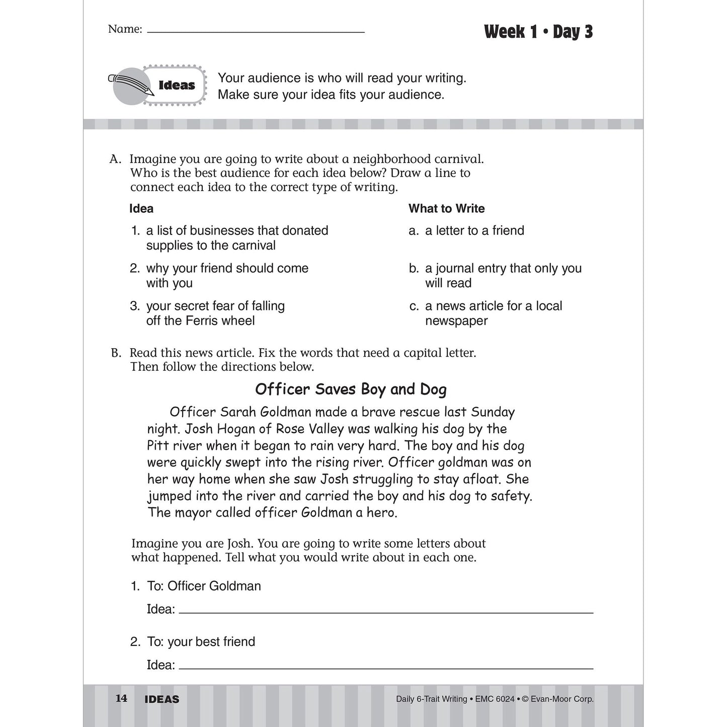 Daily 6-Trait Writing, Grade 4