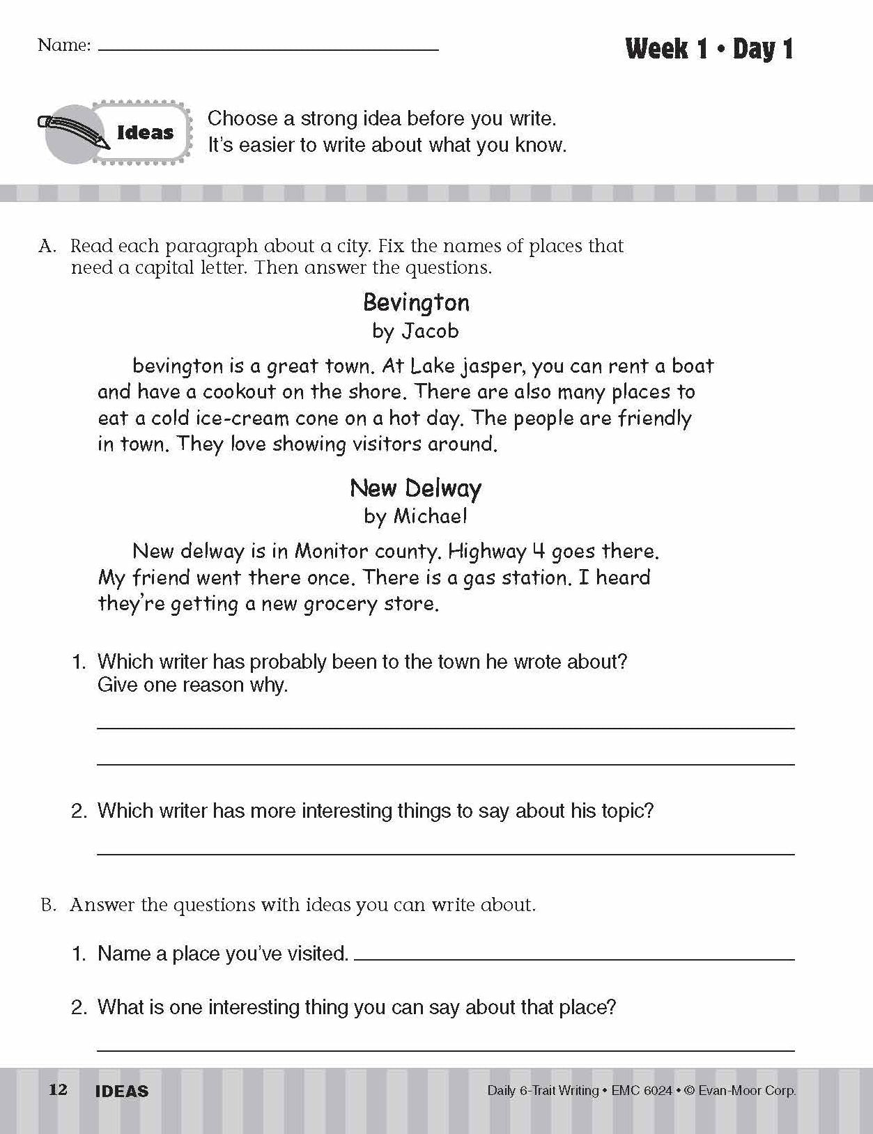 Daily 6-Trait Writing, Grade 4