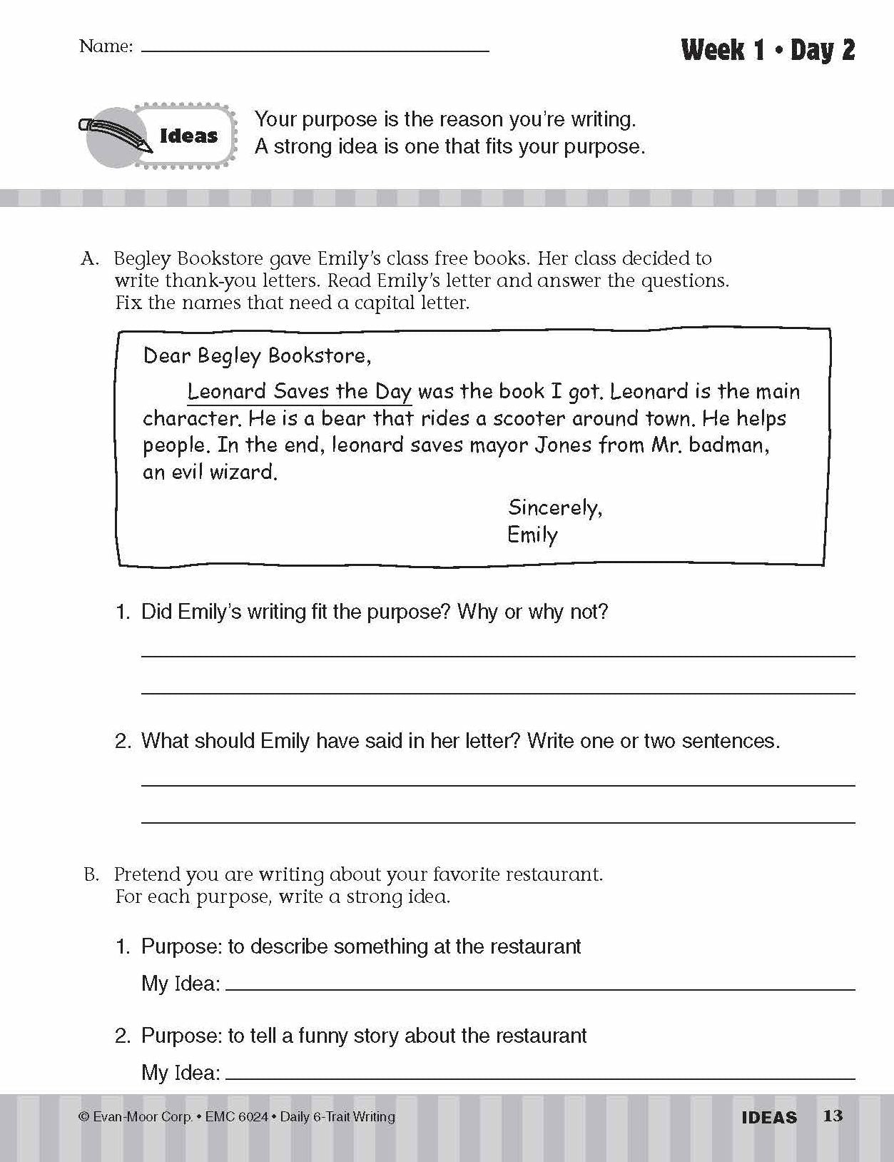Daily 6-Trait Writing, Grade 4