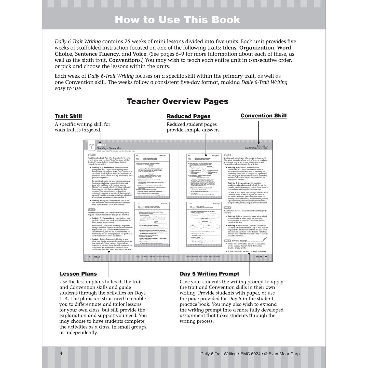 Daily 6-Trait Writing, Grade 4
