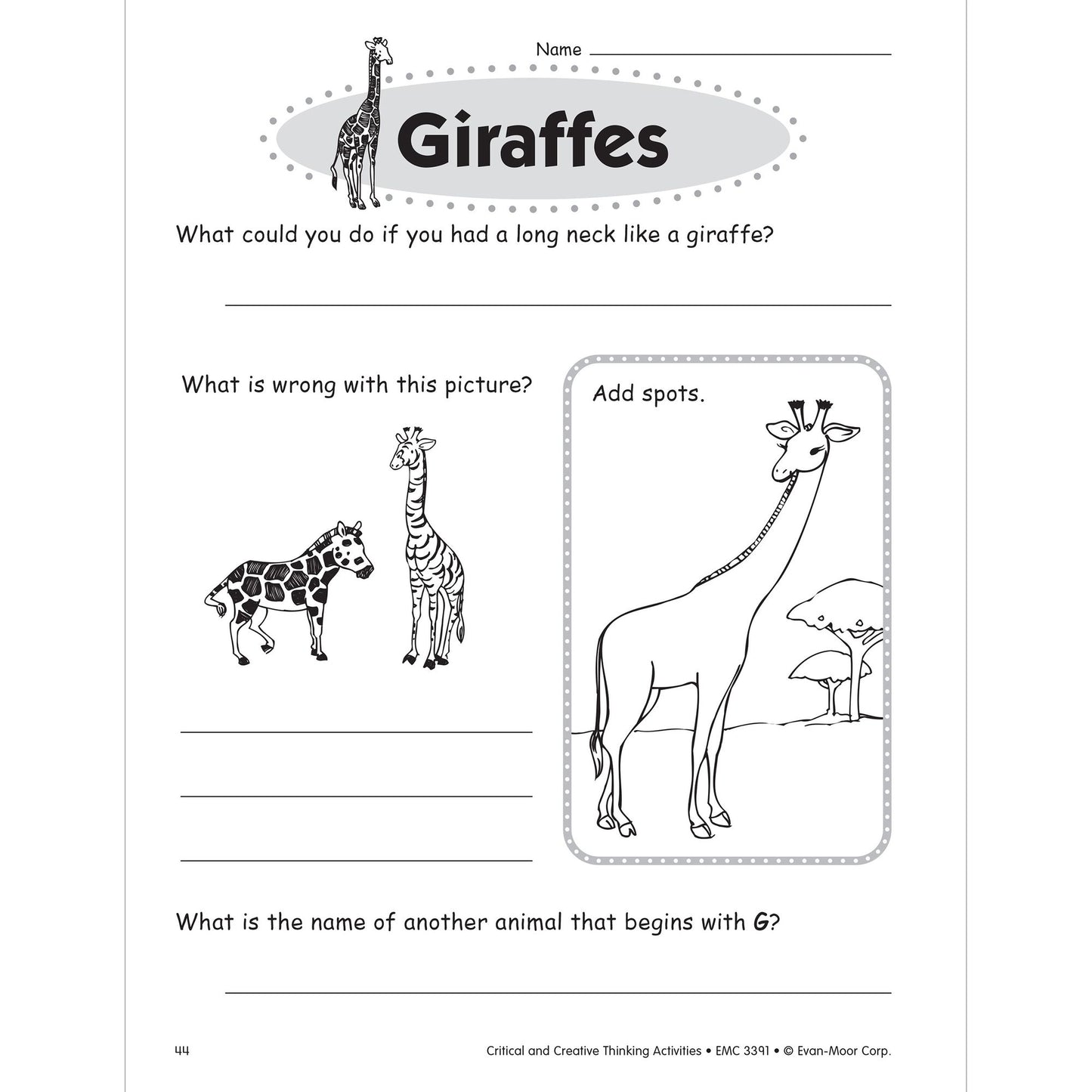 Critical and Creative Thinking Activities, Grade 1