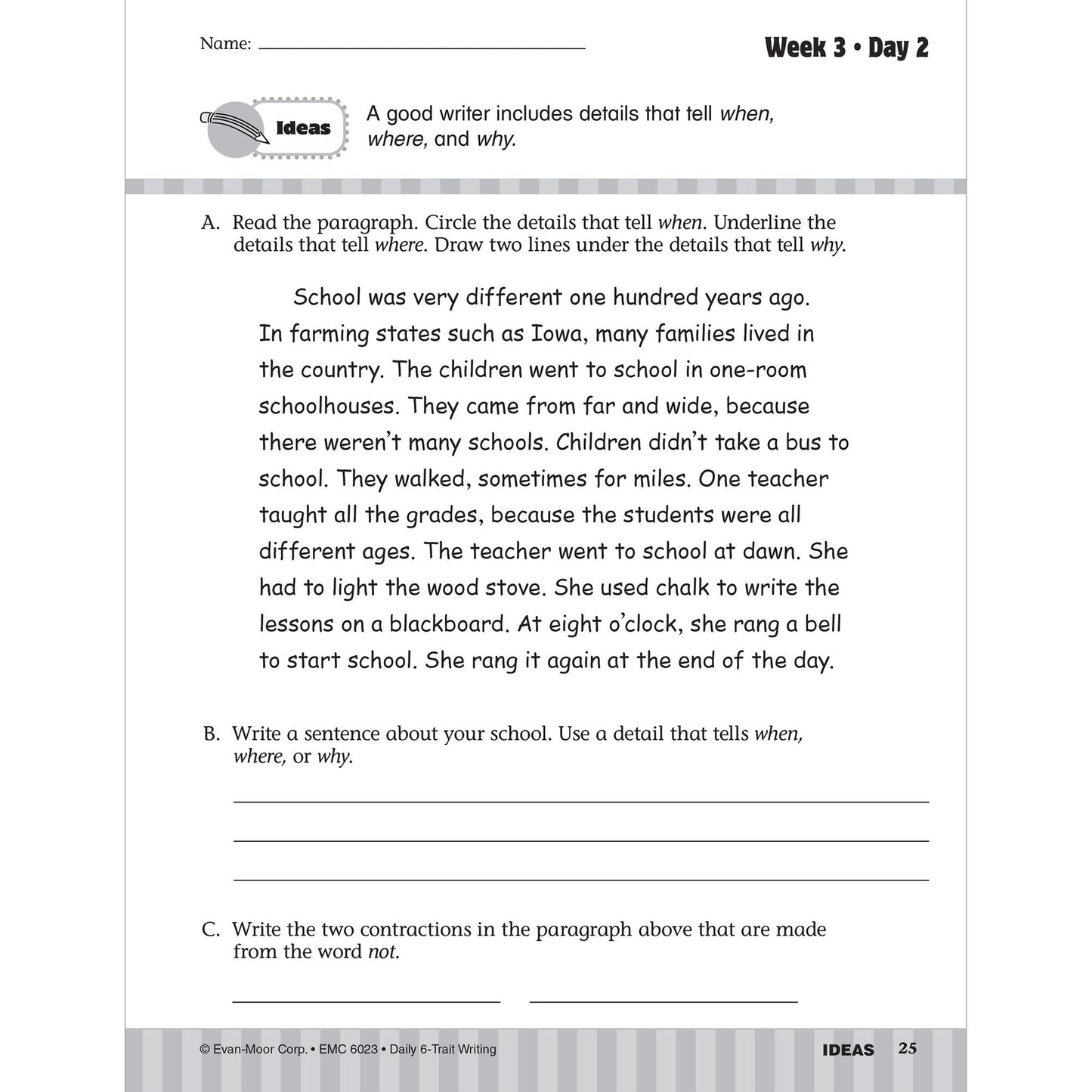 Daily 6-Trait Writing, Grade 3