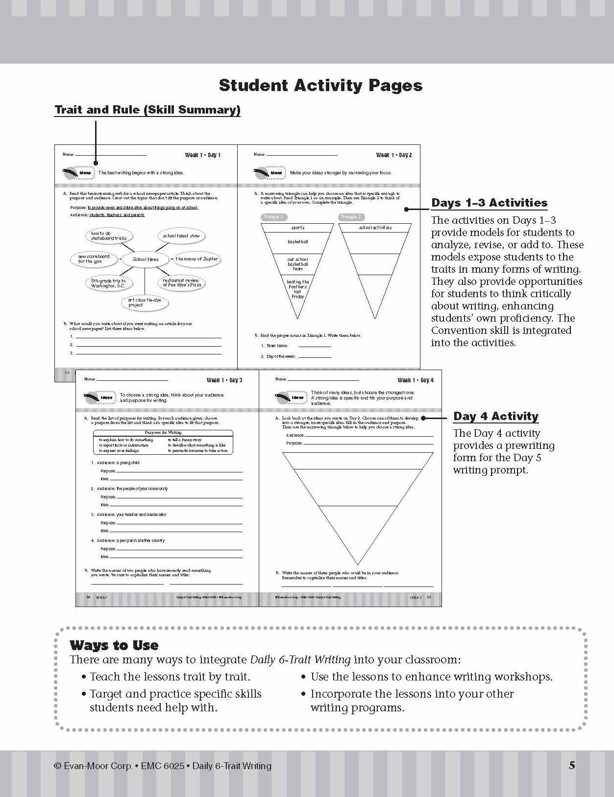 Daily 6-Trait Writing, Grade 5