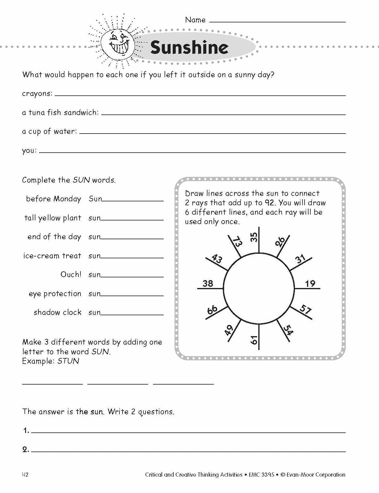 Critical and Creative Thinking Activities, Grade 5