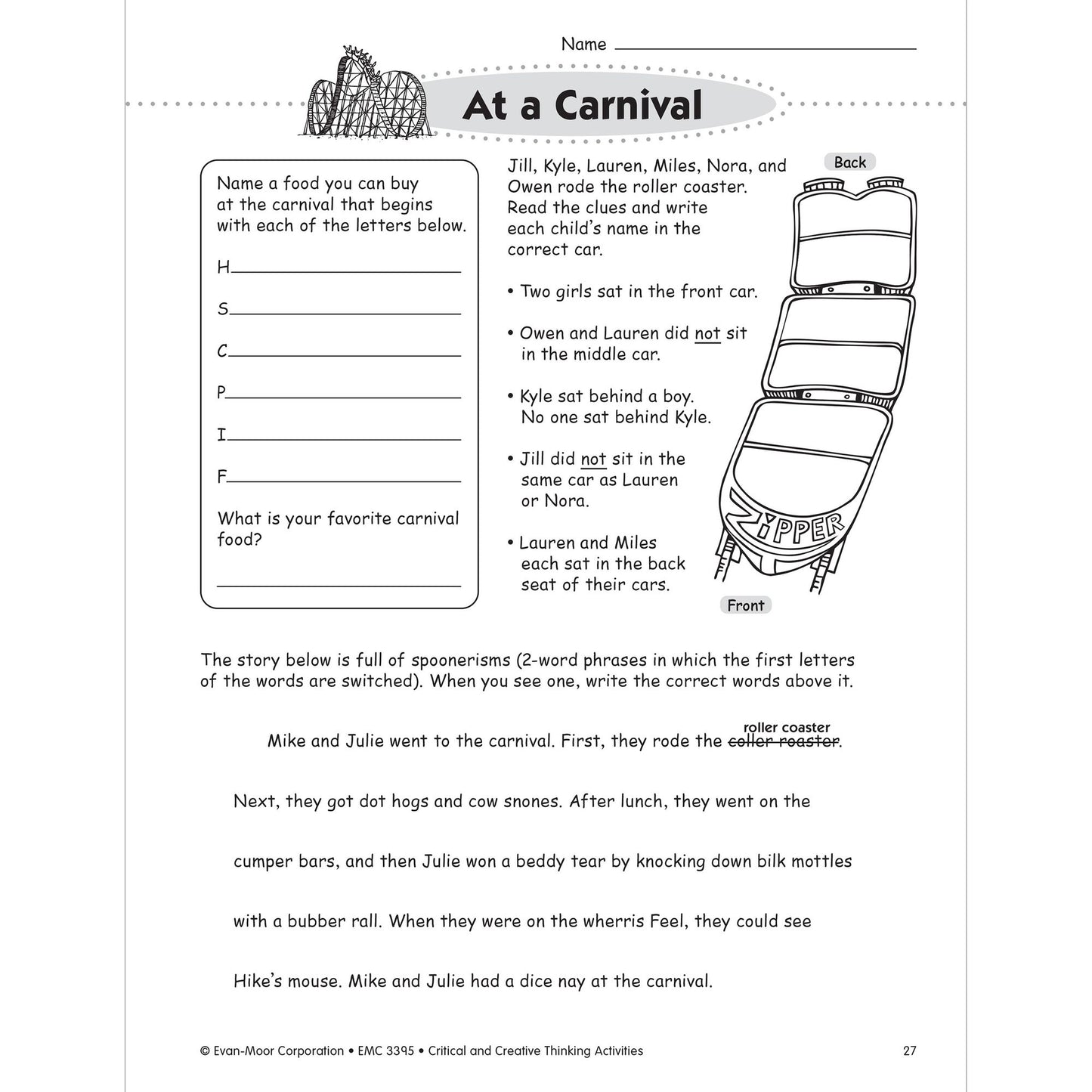 Critical and Creative Thinking Activities, Grade 5