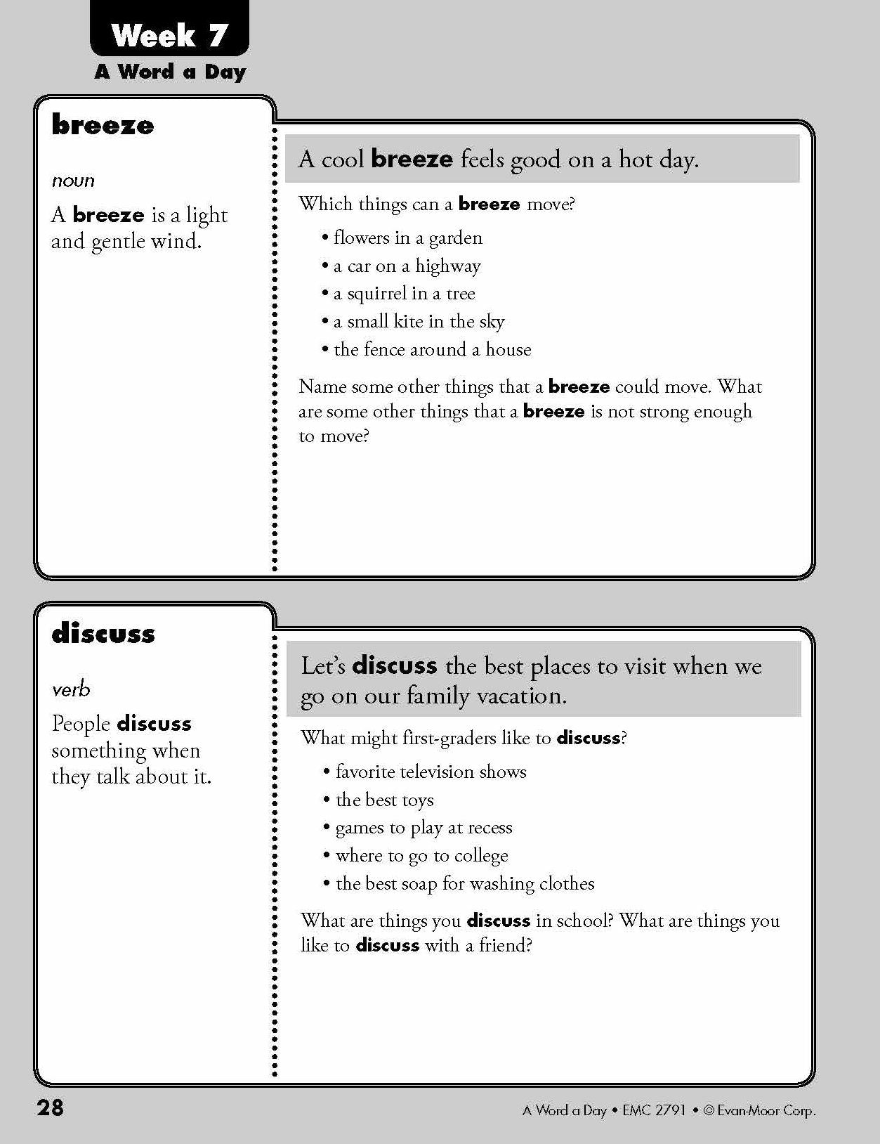A Word a Day, Grade 1