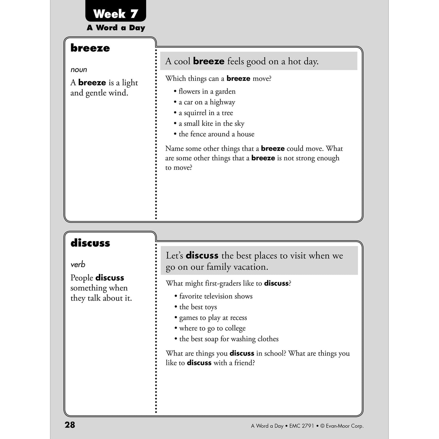 A Word a Day, Grade 1