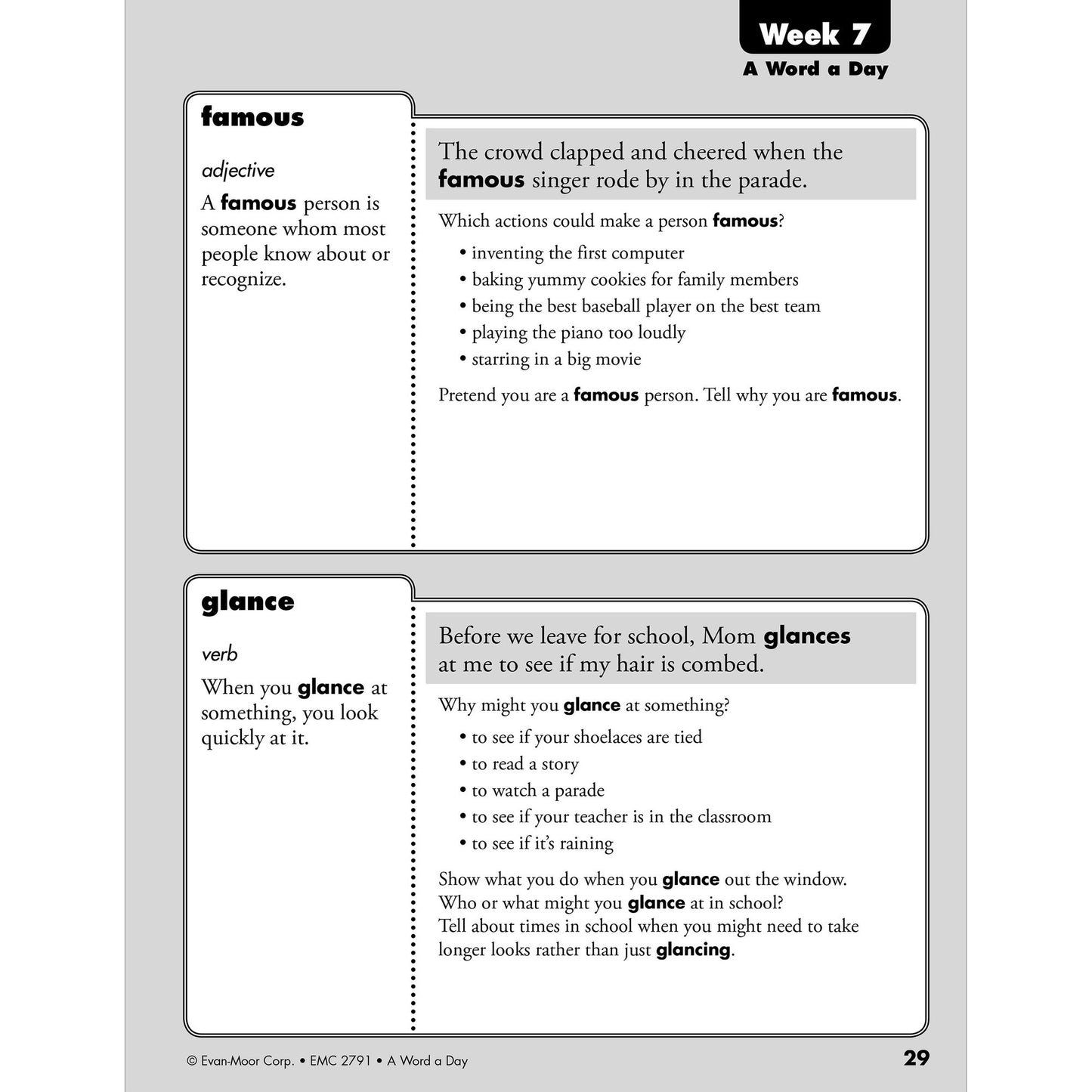 A Word a Day, Grade 1