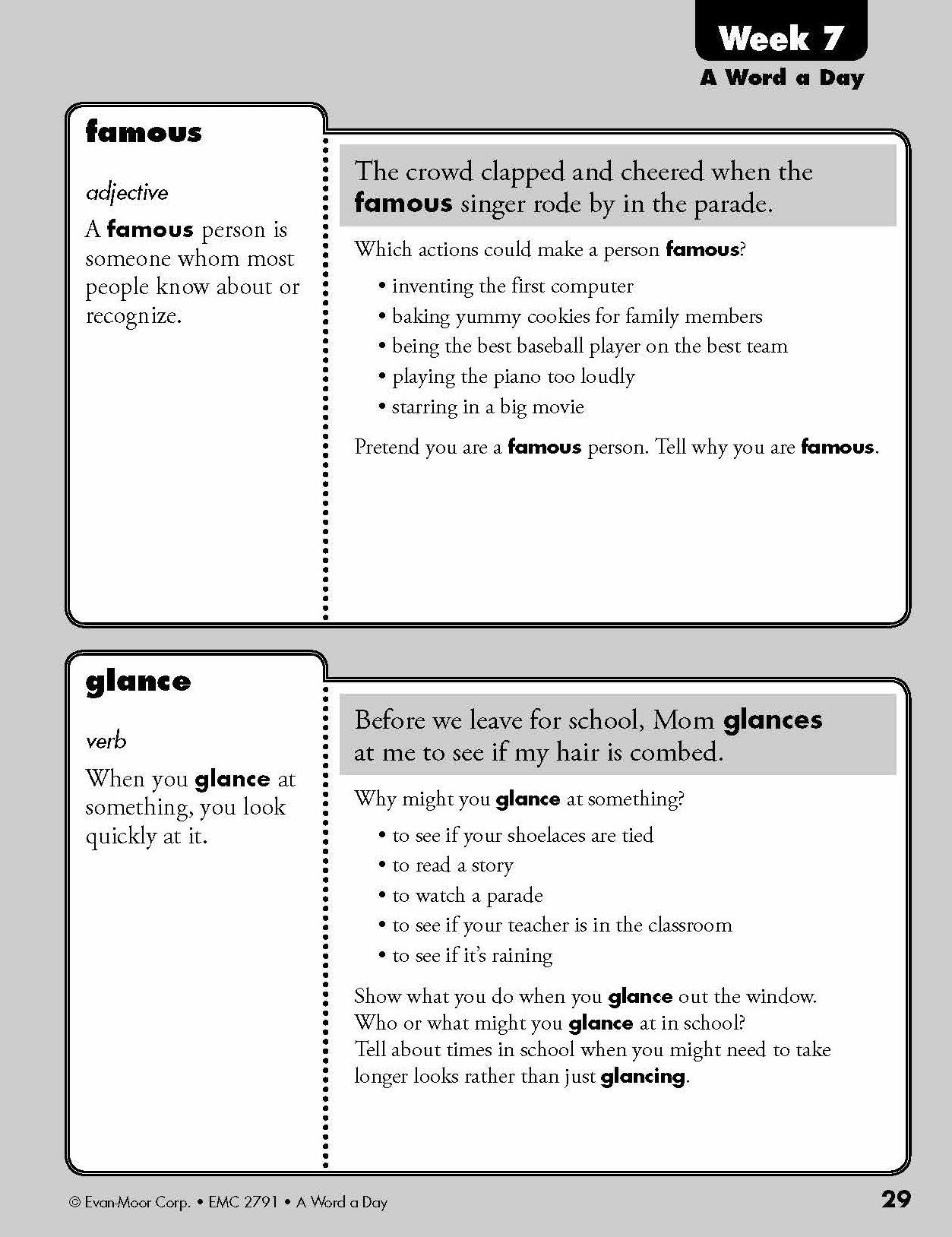 A Word a Day, Grade 1