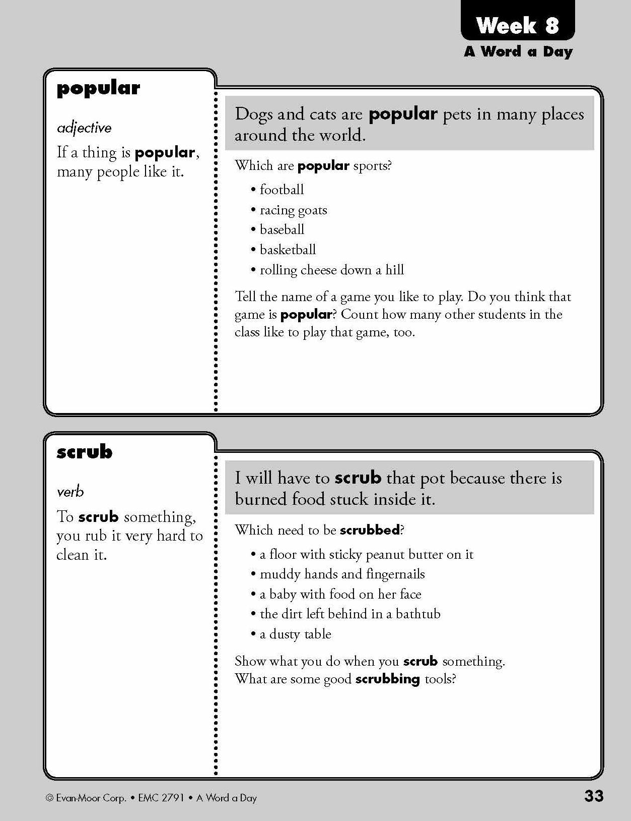 A Word a Day, Grade 1