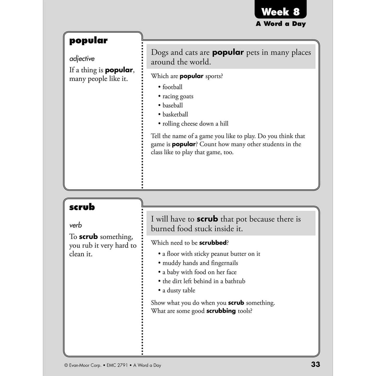 A Word a Day, Grade 1