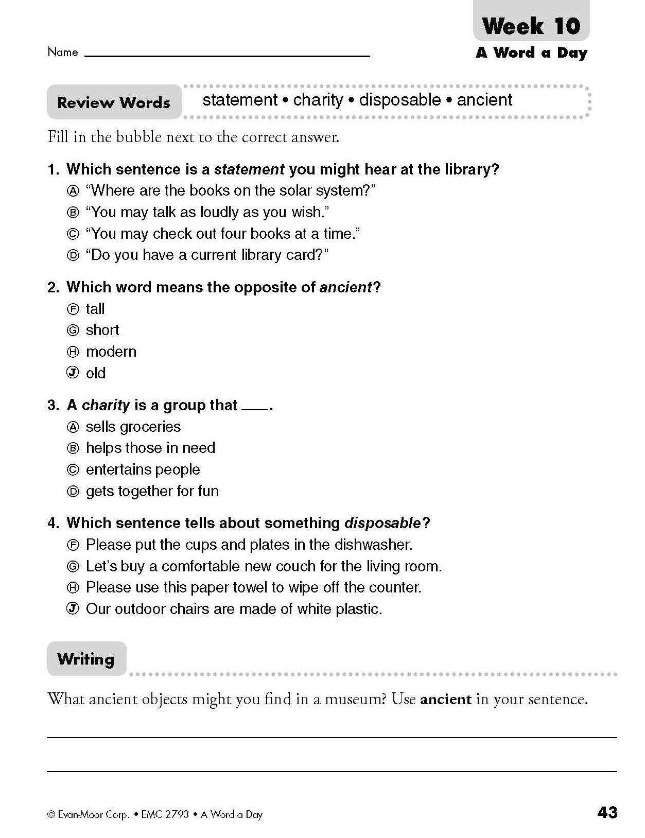 A Word a Day, Grade 3