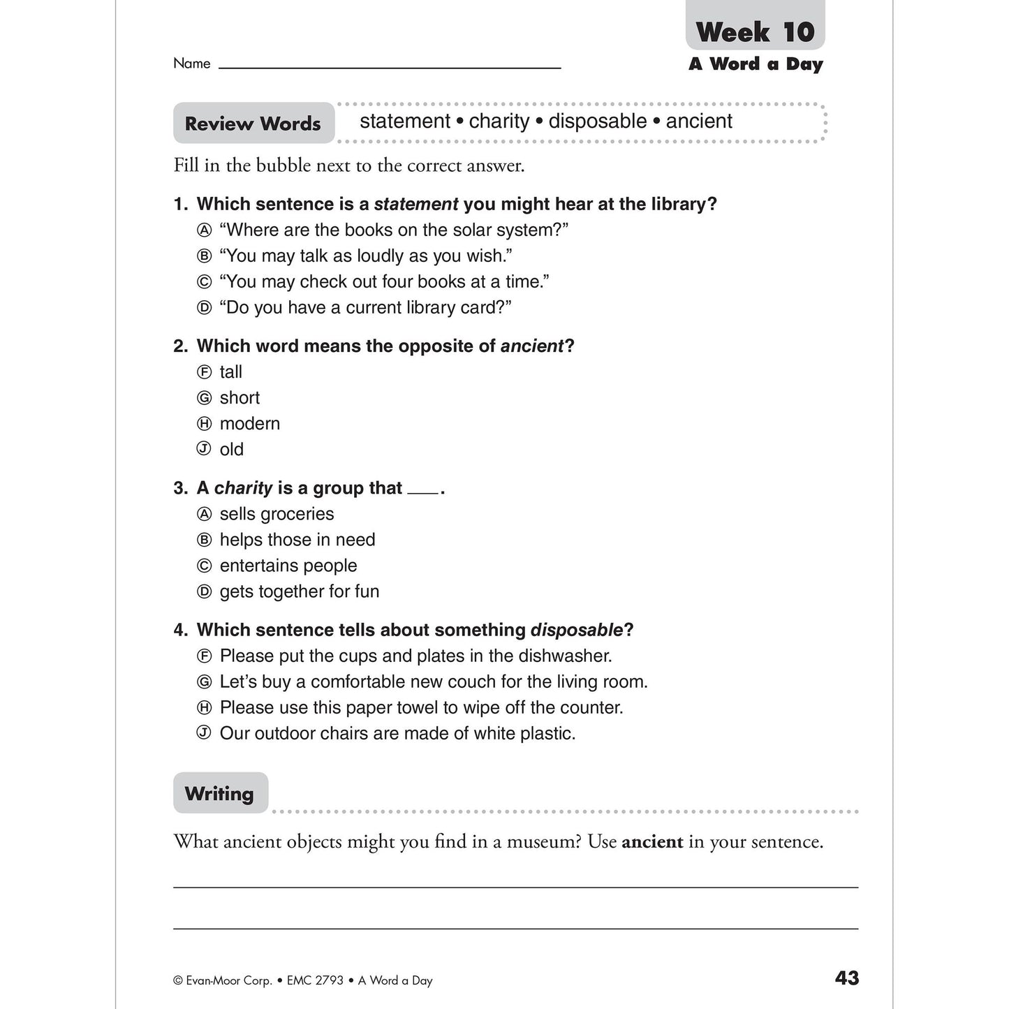 A Word a Day, Grade 3