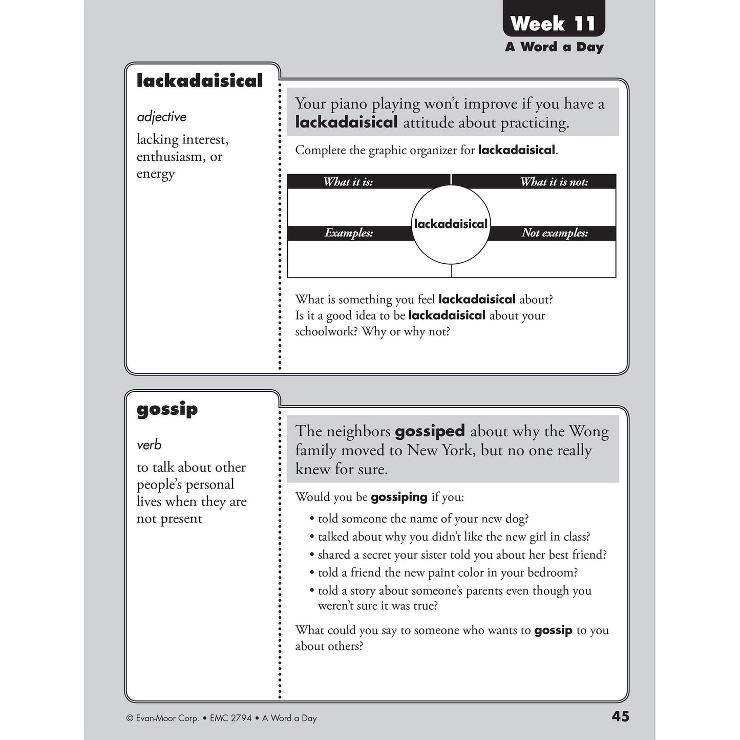 A Word a Day, Grade 4