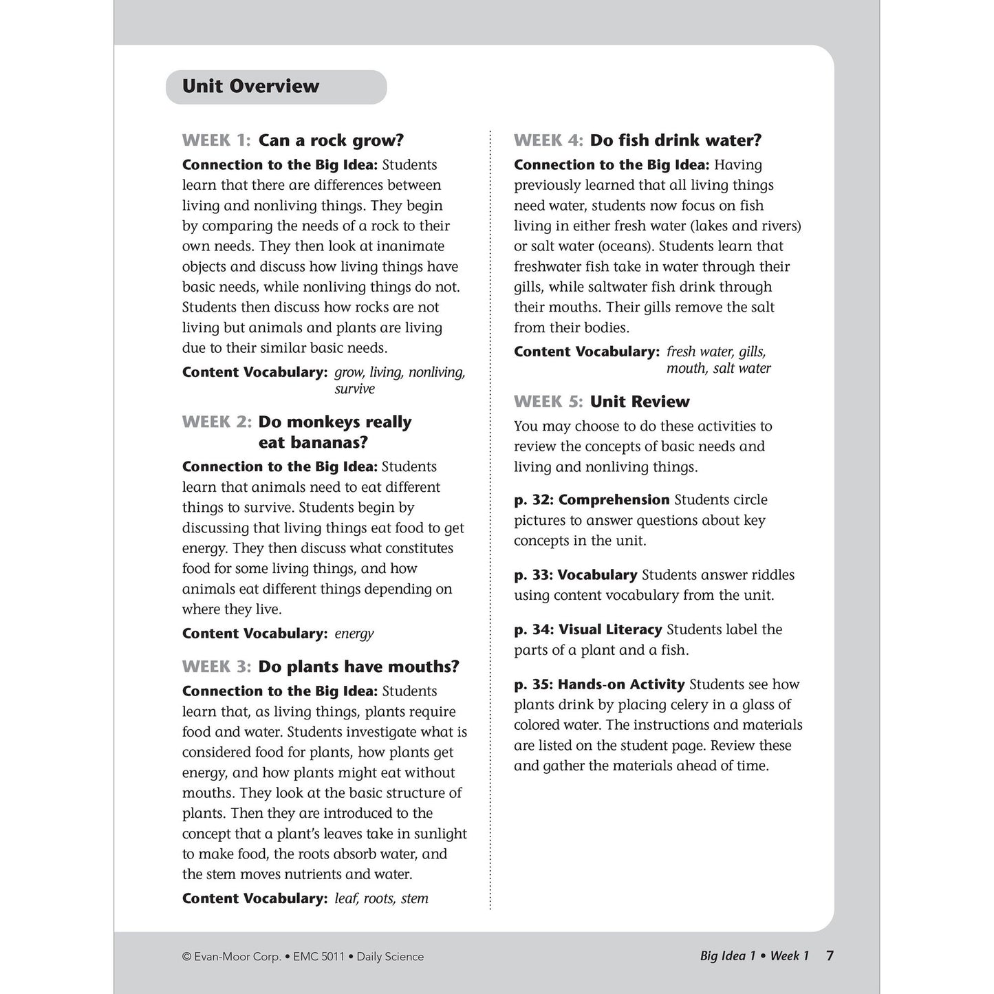 Daily Science, Grade 1