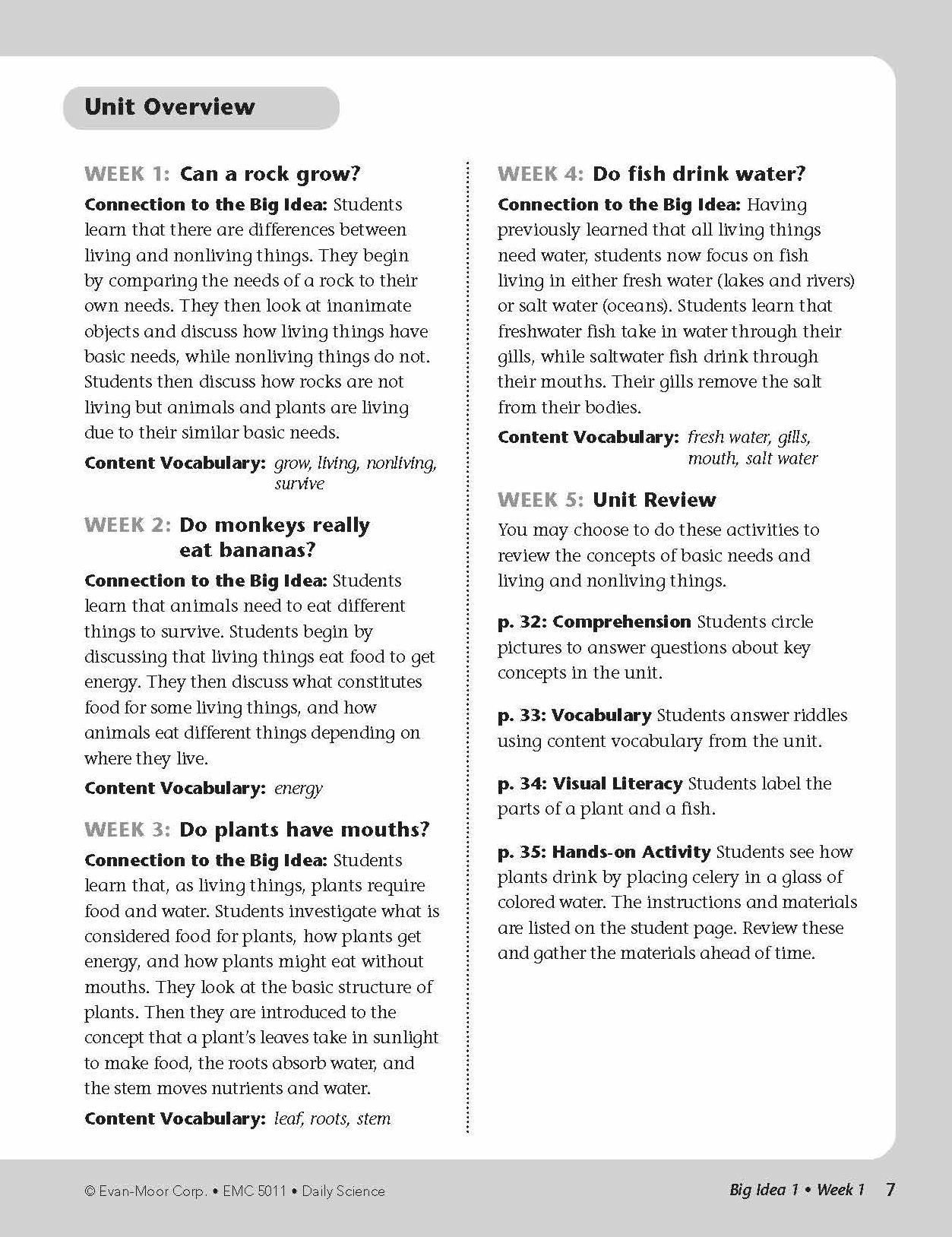 Daily Science, Grade 1