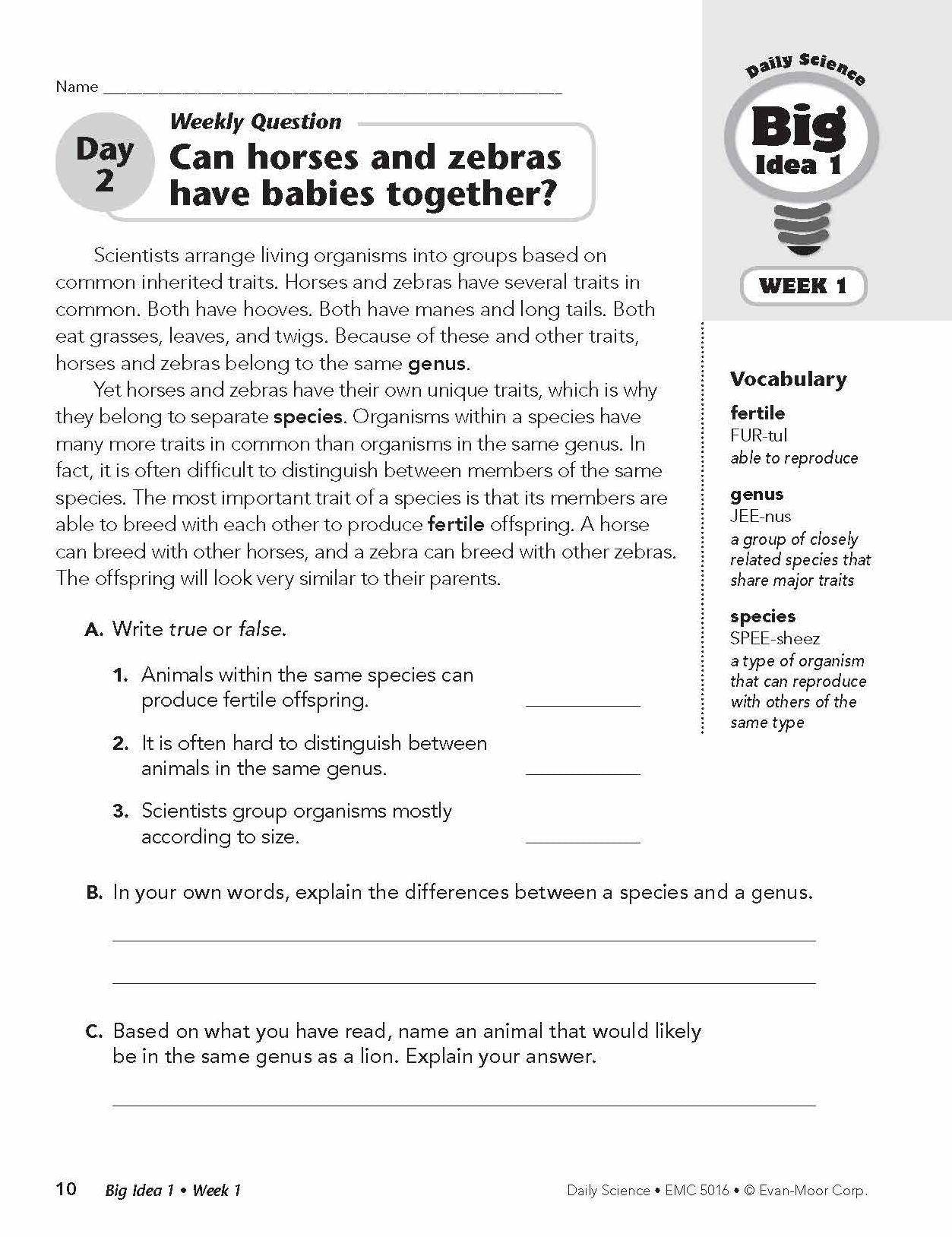 Daily Science, Grade 6+
