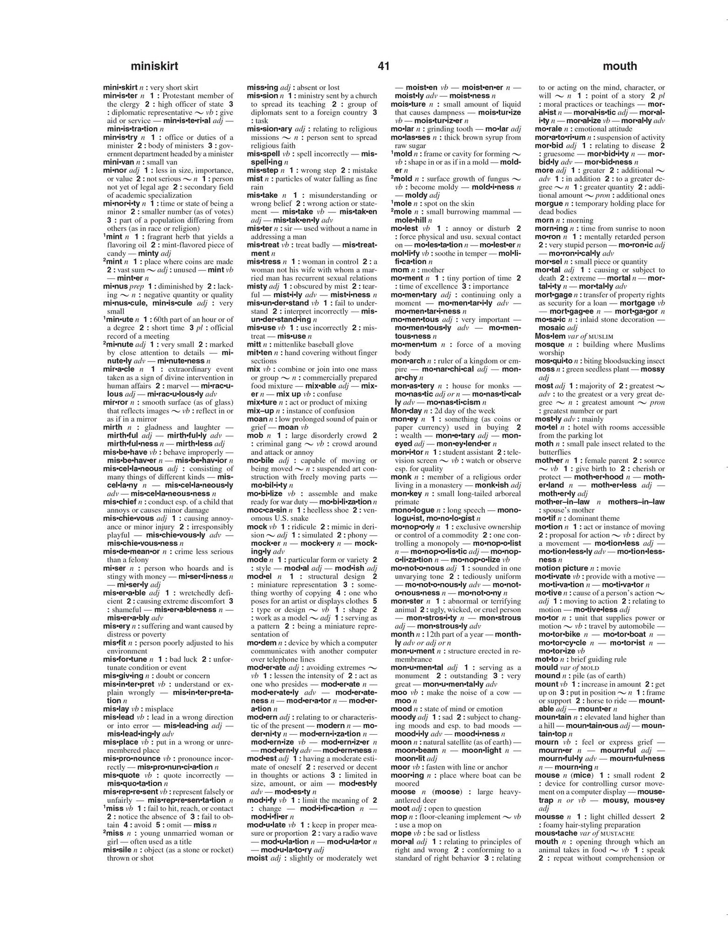 Webster's Notebook Dictionary