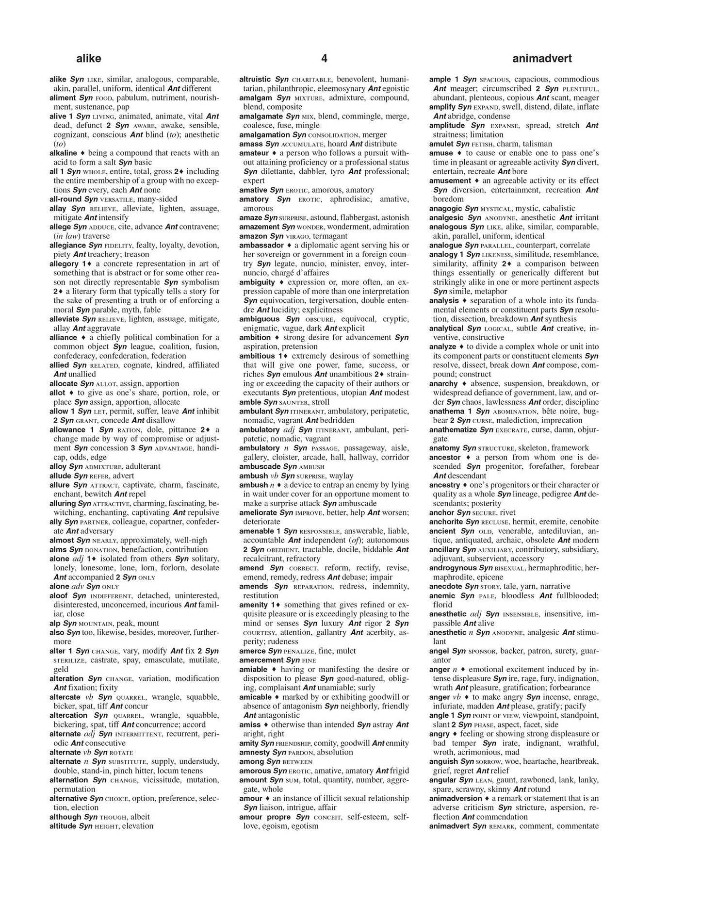 Webster's Notebook Thesaurus