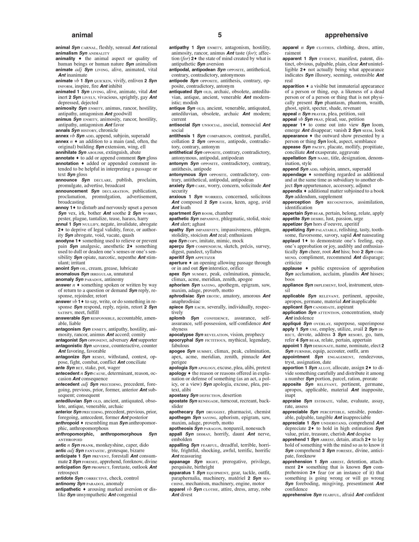 Webster's Notebook Thesaurus
