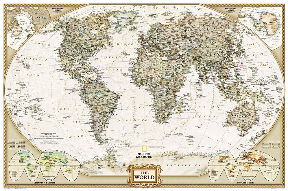 National Geographic: World Executive Wall Map (36 X 24 Inches)