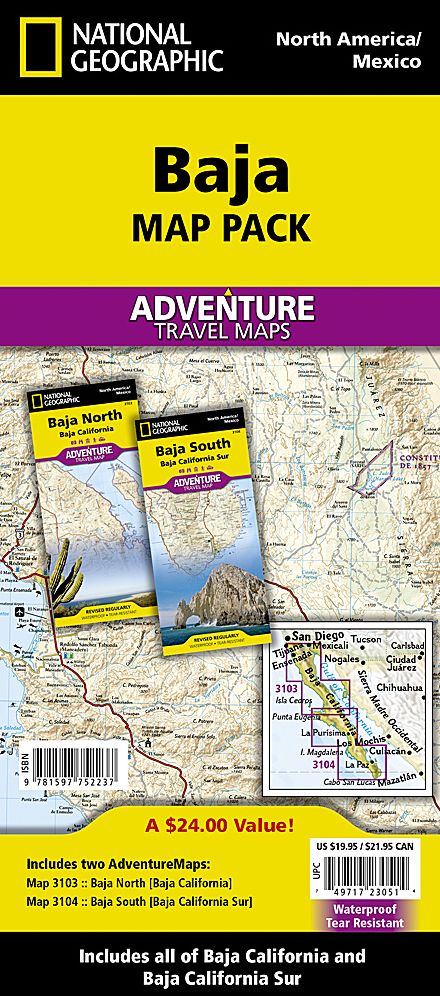 North/South Baja, California 2 Pack Map