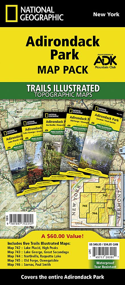 Adirondack Map Pack: Topographic Trail Maps: Trails Illustrated Maps